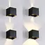 Modern square outdoor lamp Daniel black with motion and day/night sensor
