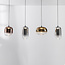 Kohi 3-light pendant lamp with LED, 3-step dimmable and glass shades in gold, smoked glass and copper