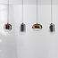 Kohi 3-light pendant lamp with LED, 3-step dimmable and glass shades in gold, smoked glass and copper
