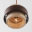Natural Travé pendant lamp made of travertine (natural stone) and wood