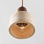 Luxury 4-light pendant light Muro in travertine (natural stone) and wood