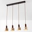 Luxury 4-light pendant lamp Muro made of travertine (natural stone) and wood