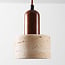 Luxury 4-light pendant light Muro in travertine (natural stone) and wood