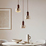 3-light pendant lamp Lito with terrazzo effect and wood