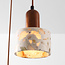 3-light pendant lamp Lito with terrazzo effect and wood