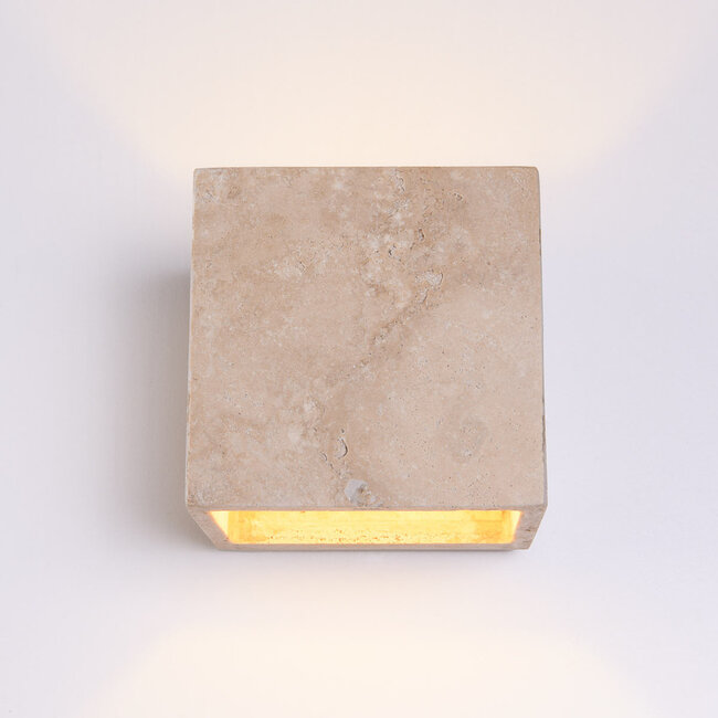 Cube wall light Roca in stone effect