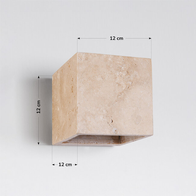 Cube wall light Roca in stone effect