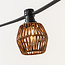 Festoon lighting cable shade in dark rattan look
