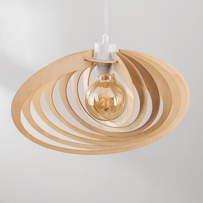 Lysa pendant lamp with open wood shade – natural