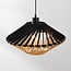 pendant light Nordli in wood, black and natural