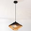 pendant light Nordli in wood, black and natural