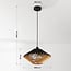 pendant light Nordli in wood, black and natural