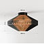 Boho-chic ceiling light Skima in black with natural rope
