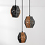 Lumra pendant lamp made of rope in Black and natural – 3-light