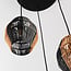 3-light pendant light Lumra - black with natural rope