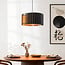pendant light Vyra in black wood with natural interior