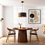 pendant light Vyra in black wood with natural interior