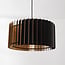 pendant light Vyra in black wood with natural interior