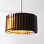 pendant light Vyra in black wood with natural interior