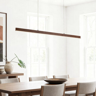 3-step dimmable Elan pendant lamp in dark wood look with Integrated LED