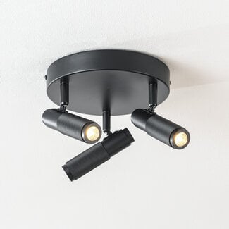 Industrial ceiling light Axis with 3 adjustable spotlights in black