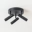 Industrial ceiling light Axis with 3 adjustable spotlights in black