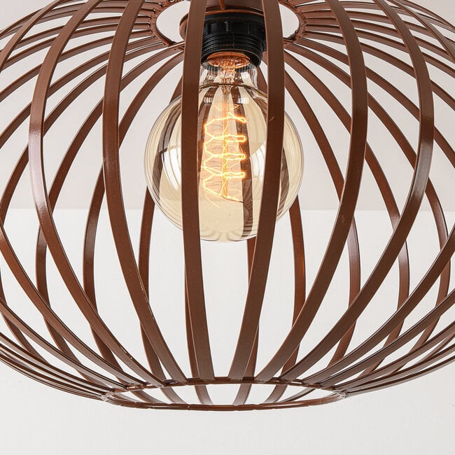 Ceiling lamp Grata in brown with open metal frame