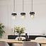 Modern 3-light pendant light Elvira with luxurious clear glass prisms