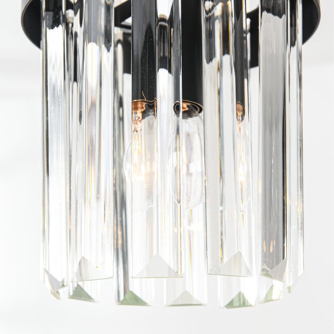 Modern 3-light pendant light Elvira with luxurious clear glass prisms