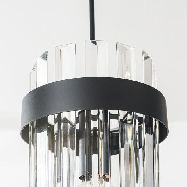 Modern 3-light pendant lamp Elvira with luxurious clear glass