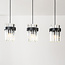 Modern 3-light pendant lamp Elvira with luxurious clear glass
