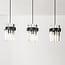 Modern 3-light pendant light Elvira with luxurious clear glass prisms