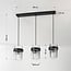 Modern 3-light pendant light Elvira with luxurious clear glass prisms