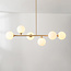 Aster pendant lamp designer lighting - beige with opal white glass, 6-light