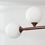 6-light pendant light Aster - brown with opal white glass