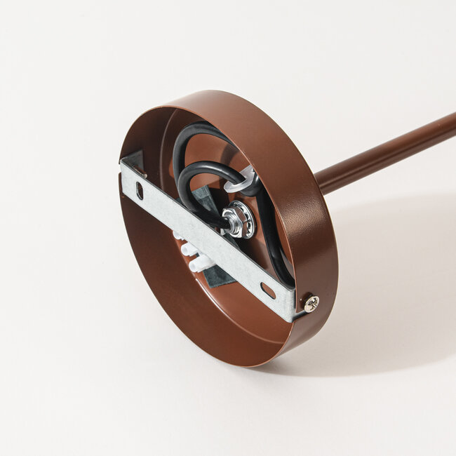 Aster pendant lamp design - brown with opal white glass, 6-light