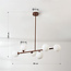 Aster pendant lamp design - brown with opal white glass, 6-light