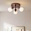 3-light ceiling lamp Orlando - brown with opal white glass