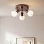 3-light ceiling light Orlando - brown with opal white glass