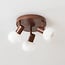 3-light ceiling light Orlando - brown with opal white glass