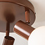 3-light ceiling lamp Orlando - brown with opal white glass