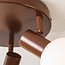 3-light ceiling light Orlando - brown with opal white glass