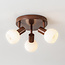 3-light ceiling lamp Orlando - brown with opal white glass