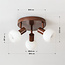3-light ceiling lamp Orlando - brown with opal white glass