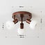 3-light ceiling light Orlando - brown with opal white glass