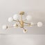 8-light ceiling light Idaho - beige with opal white glass