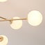 8-light ceiling light Idaho - beige with opal white glass