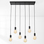 Industrial 6-light cord pendant Nivelle - black (excluding E27 bulbs)