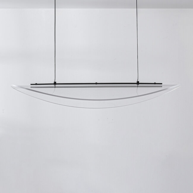 Design pendant light Flectra with 3-step dimmable LEDs and grid pattern - black