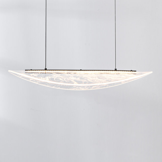 3-step dimmable designer pendant lamp Flectra with marble pattern - Black
